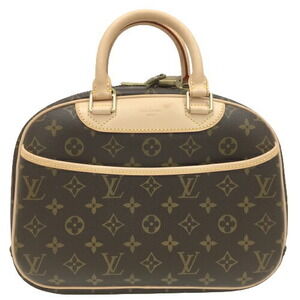 Louis Vuitton Bag Monogram Leather Brown Trouville Bowling Handbag